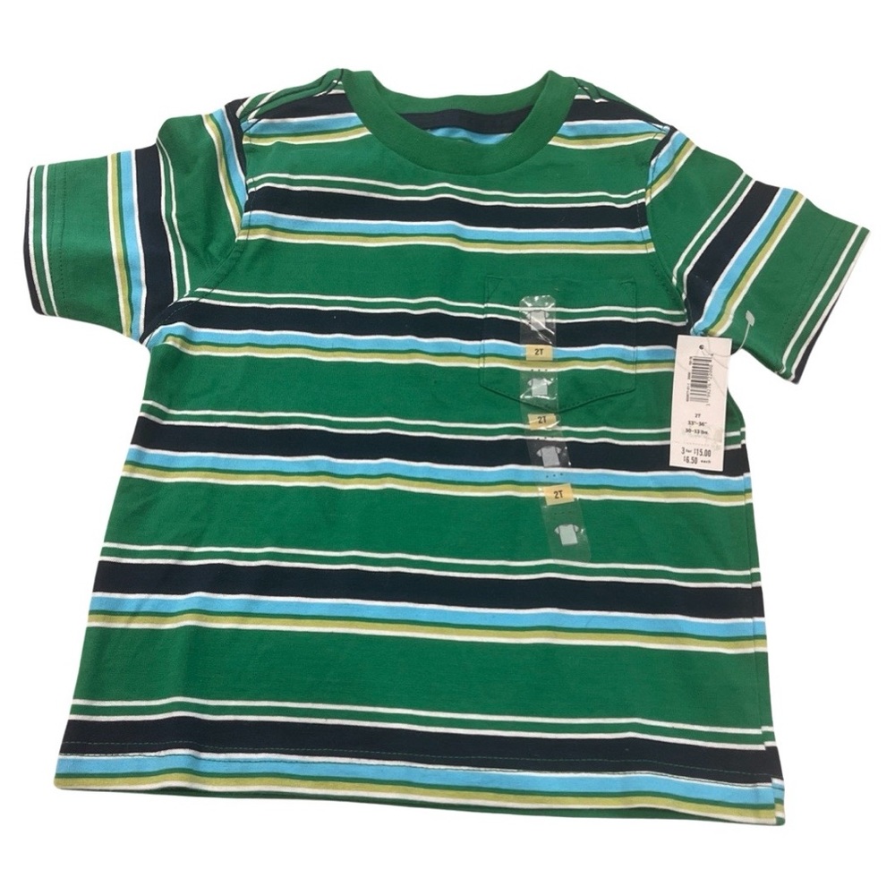 OLD NAVY || Striped Short Sleeve Shirt | Green & Blue || size 2T